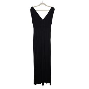 Ann Loft Maxi Dress Black Small Boho Fairy Emo Goth Open V Neck Back
